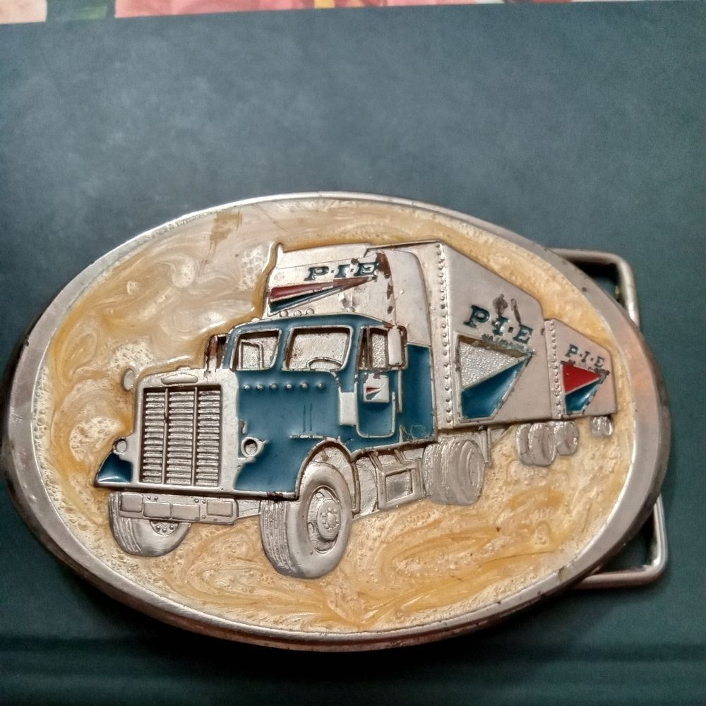 Vintage P.I.E. Trucker Belt Buckle Made Exclusively For P.I.E Nationwide